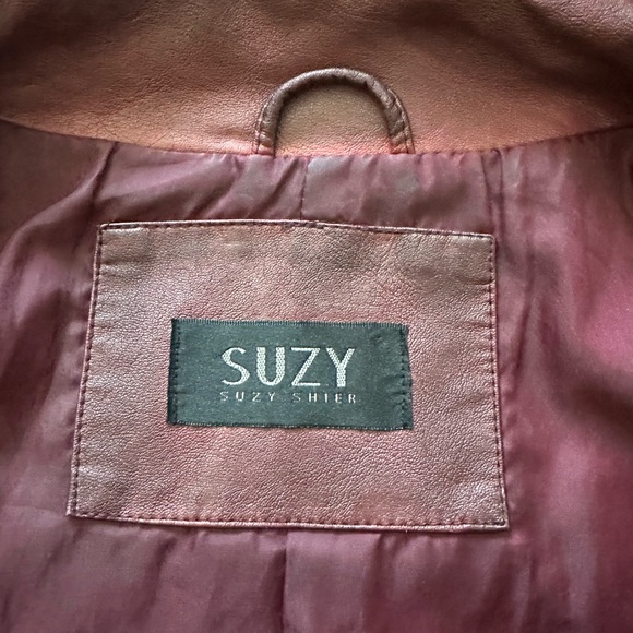 Burgundy Faux leather jacket - Picture 3 of 4